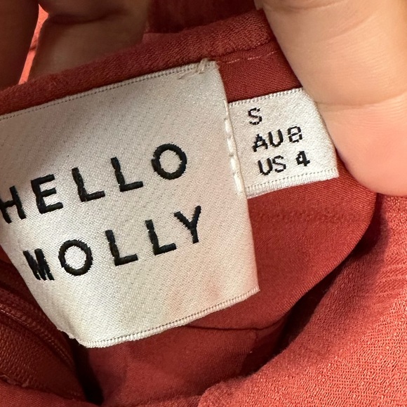 Hello Molly Ruched Ruffle Tie Back Flowy Mini Dress Women’s Sz S - Picture 5 of 9